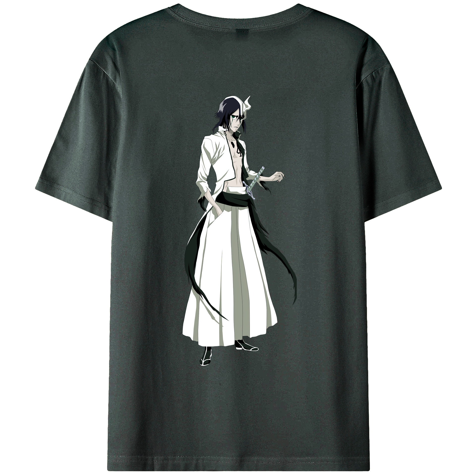 （画像用） ブリーチ ウルキオラ·シファー BLEACH Ulquiorra cifer 綿100％ メンズ半袖Tシャツ（バックプリント） 通気性